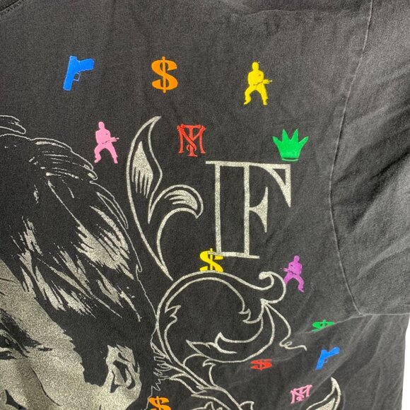 Vintage Mens Rare Scarface Movie Hustler AOP Crewneck Short Sleeve Shirt Sz 2XL - Picture 6 of 11